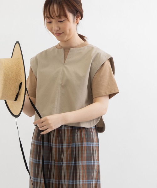 POU DOU DOU（プードゥドゥ）の「2wayキーネックベスト（ベスト・レディース・グレー系その他/ブラック/ミント・3）」の6枚目の写真