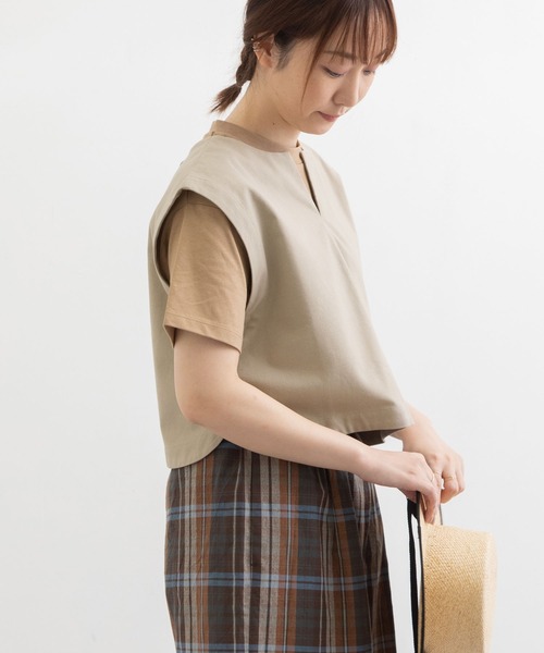 POU DOU DOU（プードゥドゥ）の「2wayキーネックベスト（ベスト・レディース・グレー系その他/ブラック/ミント・3）」の10枚目の写真