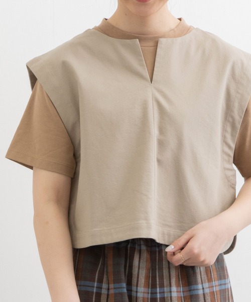 POU DOU DOU（プードゥドゥ）の「2wayキーネックベスト（ベスト・レディース・グレー系その他/ブラック/ミント・3）」の7枚目の写真