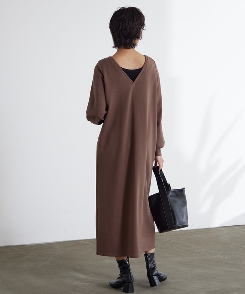for/c(フォーシー)の「ダンボール2WAYワンピース【サスティナブル】(ワンピース・レディース・ブラック/ブラウン/ネイビー・LL/M/L)」の12枚目の写真