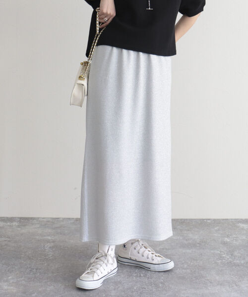 fredy emue（フレディエミュ）の「ラメタイトスカート（スカート・レディース・ベージュ/ブラック/シルバー・38/36）」の5枚目の写真