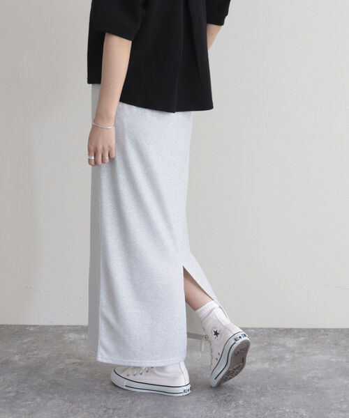 fredy emue（フレディエミュ）の「ラメタイトスカート（スカート・レディース・ベージュ/ブラック/シルバー・38/36）」の7枚目の写真