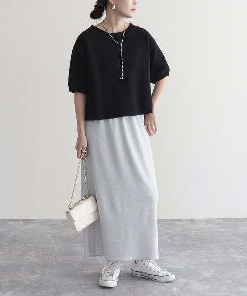 fredy emue（フレディエミュ）の「ラメタイトスカート（スカート・レディース・ベージュ/ブラック/シルバー・38/36）」の10枚目の写真