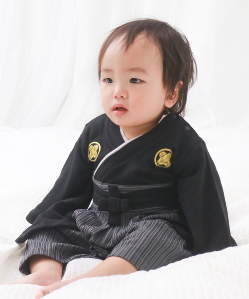 KYOETSU（キョウエツ）の「袴ロンパース 男の子（ロンパース・キッズ・ホワイト系その他/ブラック系その他/ブルー系その他/ブラック系その他2・70/90/80）」の3枚目の写真