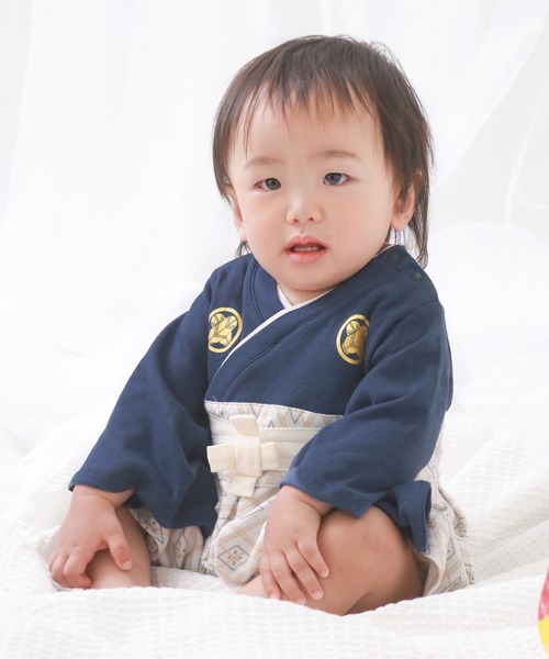 KYOETSU（キョウエツ）の「袴ロンパース 男の子（ロンパース・キッズ・ホワイト系その他/ブラック系その他/ブルー系その他/ブラック系その他2・70/90/80）」の4枚目の写真