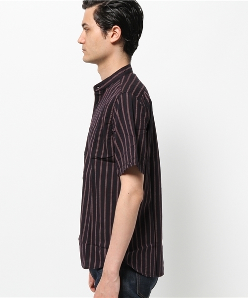 CIAOPANIC（チャオパニック）の「【Ciaopanic】　レジメンバンドカラーS/S（シャツ/ブラウス・メンズ・ブラック/ネイビー/グリーン・MEDIUM/LARGE）」の5枚目の写真