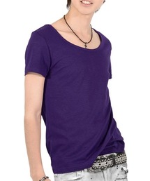 LUXSTYLE（ラグスタイル）の「Aegnoir(イグノア) ワイドUネック無地Tシャツ（Tシャツ/カットソー）」