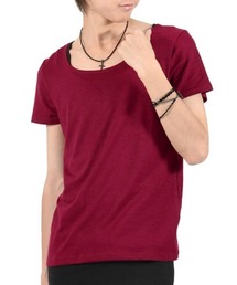 LUXSTYLE（ラグスタイル）の「Aegnoir(イグノア) ワイドUネック無地Tシャツ（Tシャツ/カットソー）」