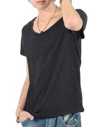 Aegnoir(イグノア) ワイドＵネック無地Tシャツ