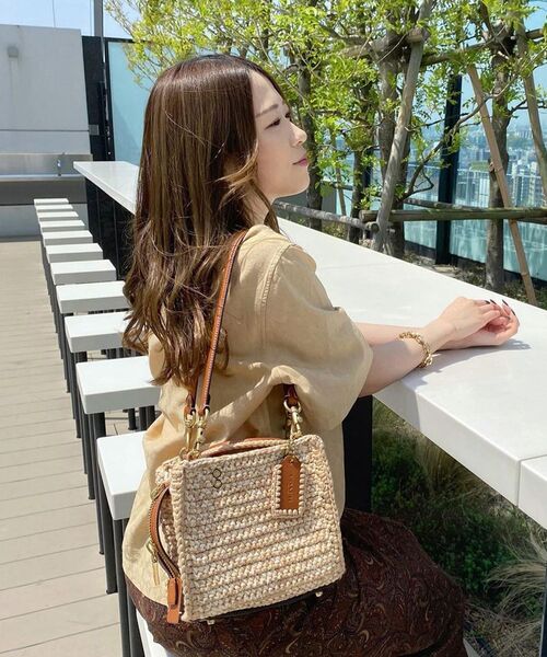 COACH かごバッグ ベージュ ブラック コーチ トートバッグ レディース カーゴ トート 26 ベージュ