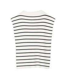 Re:EDIT | [辻元舞さん着用][2023 SUMMER COLLECTION]プチハイネックノースリーブレーヨンブレンドサマーリブニットトップス(タンクトップ)