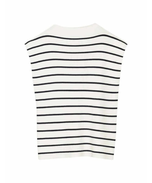 Re:EDIT（リエディ）の「[神山まりあさん着用][2024SS COLLECTION]プチハイネックノースリーブレーヨンブレンドサマーリブニットトップス（タンクトップ・レディース・ブラウン/ブラック/ホワイト/ホワイト×ネイビー/グレー/ベージュ・LARGE/MEDIUM）」の3枚目の写真