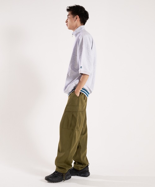 STARTER(スターター)の「STARTER-ミニ裏毛ハーフジップTシャツ(Tシャツ/カットソー・メンズ・グリーン/ホワイト・M/L)」の7枚目の写真