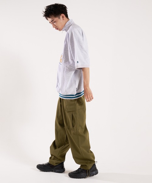 STARTER(スターター)の「STARTER-ミニ裏毛ハーフジップTシャツ(Tシャツ/カットソー・メンズ・グリーン/ホワイト・M/L)」の8枚目の写真