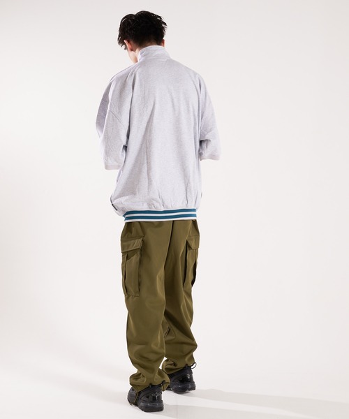 STARTER(スターター)の「STARTER-ミニ裏毛ハーフジップTシャツ(Tシャツ/カットソー・メンズ・グリーン/ホワイト・M/L)」の9枚目の写真