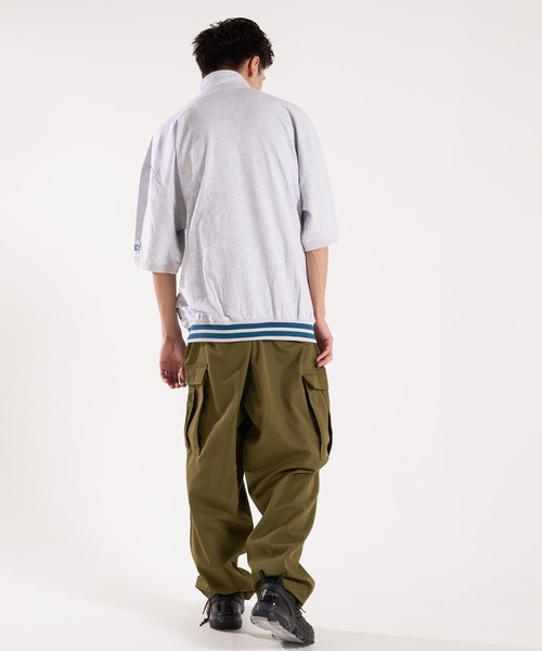 STARTER(スターター)の「STARTER-ミニ裏毛ハーフジップTシャツ(Tシャツ/カットソー・メンズ・グリーン/ホワイト・M/L)」の10枚目の写真