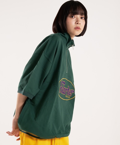 STARTER(スターター)の「STARTER-ミニ裏毛ハーフジップTシャツ(Tシャツ/カットソー・メンズ・グリーン/ホワイト・M/L)」の16枚目の写真