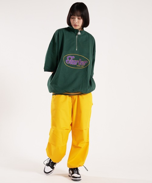 STARTER(スターター)の「STARTER-ミニ裏毛ハーフジップTシャツ(Tシャツ/カットソー・メンズ・グリーン/ホワイト・M/L)」の22枚目の写真