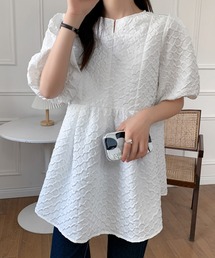 ジャガードペプラムブラウス