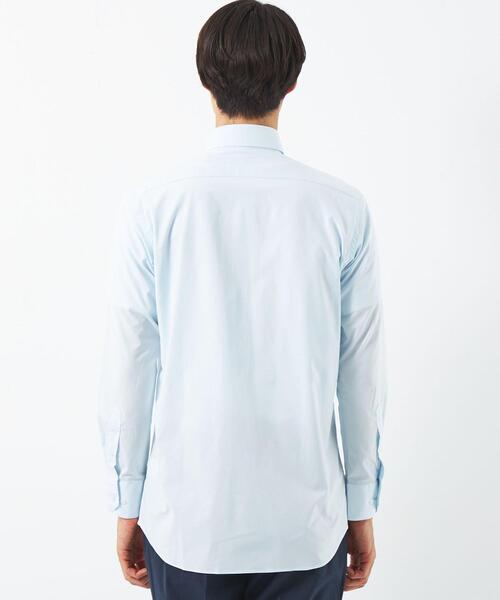green label relaxing（グリーンレーベルリラクシング）の「ポリエステル ラッカン スタンダード スナップダウン ドレスシャツ -ストレッチ・吸水速乾-（ビジネスシャツ・メンズ・ホワイト/ライトブルー・S/M/L/XL）」の6枚目の写真