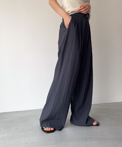 CANAL JEAN（キャナルジーン）の「【セットアップ対応】El mar　レーヨンナイロンタックパンツ（その他パンツ・レディース・チャコールグレー/ブラック・ONE SIZE）」の12枚目の写真