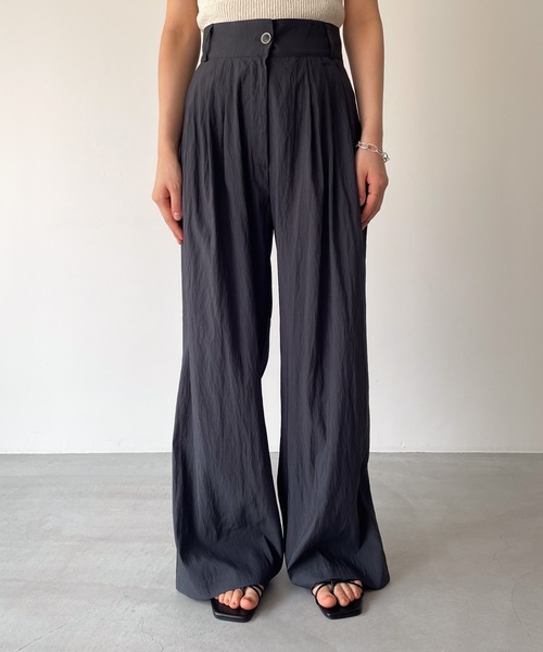 CANAL JEAN（キャナルジーン）の「【セットアップ対応】El mar　レーヨンナイロンタックパンツ（その他パンツ・レディース・チャコールグレー/ブラック・ONE SIZE）」の7枚目の写真