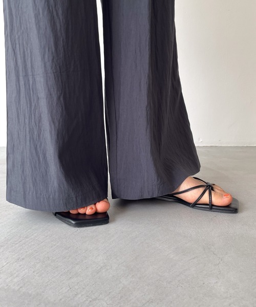 CANAL JEAN（キャナルジーン）の「【セットアップ対応】El mar　レーヨンナイロンタックパンツ（その他パンツ・レディース・チャコールグレー/ブラック・ONE SIZE）」の6枚目の写真