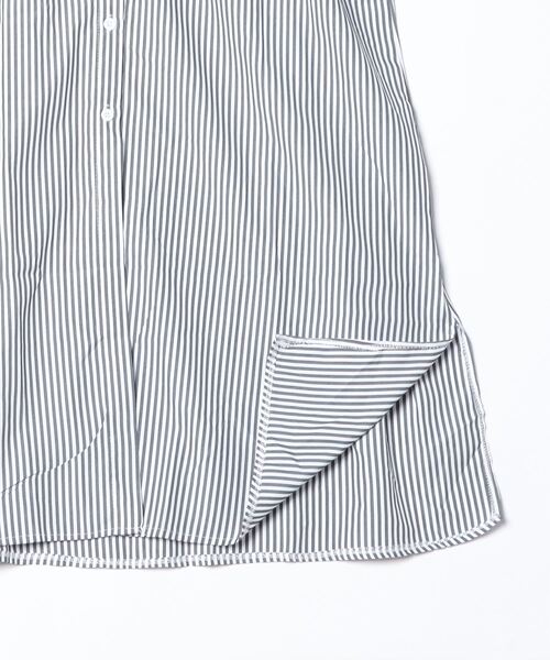 MAISON BREEZE（メゾンブリーズ）の「【MAISON BREEZE】スタンドカラーストライプシャツワンピース SCCH355（シャツワンピース・レディース・レッド/ブラック/ライトブルー/ブルー・FREE）」の6枚目の写真