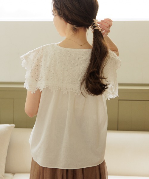 flower（フラワー）の「ブルーミングカラーブラウス（シャツ/ブラウス・レディース・ブルー/ホワイト・FREE）」の10枚目の写真