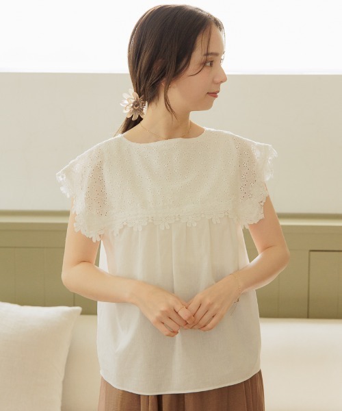 flower（フラワー）の「ブルーミングカラーブラウス（シャツ/ブラウス・レディース・ブルー/ホワイト・FREE）」の16枚目の写真