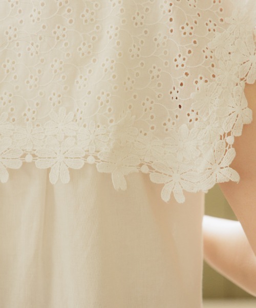 flower（フラワー）の「ブルーミングカラーブラウス（シャツ/ブラウス・レディース・ブルー/ホワイト・FREE）」の4枚目の写真