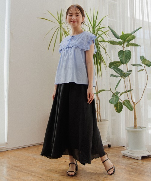 flower（フラワー）の「ブルーミングカラーブラウス（シャツ/ブラウス・レディース・ブルー/ホワイト・FREE）」の13枚目の写真