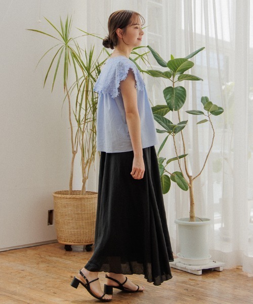 flower（フラワー）の「ブルーミングカラーブラウス（シャツ/ブラウス・レディース・ブルー/ホワイト・FREE）」の19枚目の写真