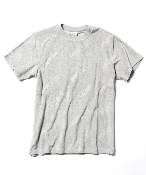 PRO CLUB （プロクラブ）の「Pro Club/プロクラブ TERRY CLOTH TEE 半袖Tシャツ 総柄 ロゴ シンプル（Tシャツ/カットソー・メンズ・ブラック/ヘザーグレー・M/L/XL）」の2枚目の写真