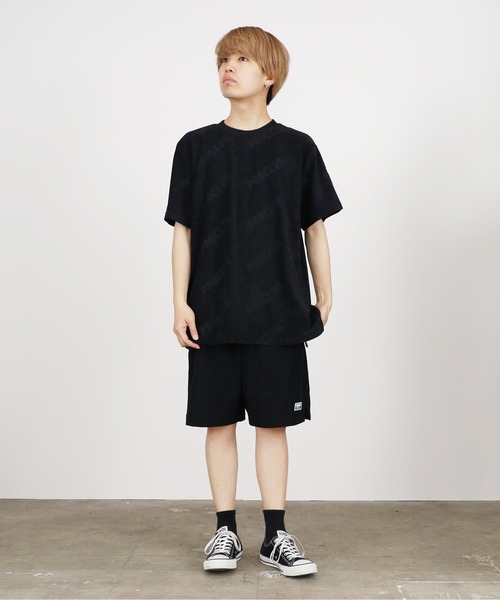 PRO CLUB （プロクラブ）の「Pro Club/プロクラブ TERRY CLOTH TEE 半袖Tシャツ 総柄 ロゴ シンプル（Tシャツ/カットソー・メンズ・ブラック/ヘザーグレー・M/L/XL）」の8枚目の写真