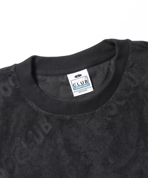 PRO CLUB （プロクラブ）の「Pro Club/プロクラブ TERRY CLOTH TEE 半袖Tシャツ 総柄 ロゴ シンプル（Tシャツ/カットソー・メンズ・ブラック/ヘザーグレー・M/L/XL）」の7枚目の写真