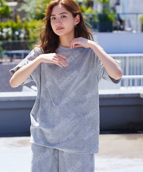 PRO CLUB （プロクラブ）の「Pro Club/プロクラブ TERRY CLOTH TEE 半袖Tシャツ 総柄 ロゴ シンプル（Tシャツ/カットソー・メンズ・ブラック/ヘザーグレー・M/L/XL）」の16枚目の写真