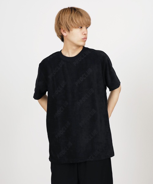 PRO CLUB （プロクラブ）の「Pro Club/プロクラブ TERRY CLOTH TEE 半袖Tシャツ 総柄 ロゴ シンプル（Tシャツ/カットソー・メンズ・ブラック/ヘザーグレー・M/L/XL）」の14枚目の写真