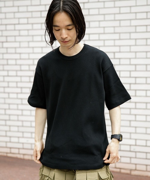 URBAN RESEARCH(アーバンリサーチ)の「『Sサイズ/XLサイズあり』『UR TECH』ワッフルTシャツ(Tシャツ/カットソー・メンズ・ブラック/ネイビー/オリーブ/オレンジ/ホワイト・SMALL/MEDIUM/LARGE/X-LARGE)」の3枚目の写真