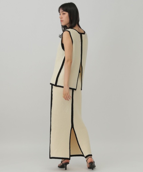 Chaos(カオス)の「Chaos(カオス)/コココットンニットスカート(スカート・レディース・ブラック/オフホワイト・FREE)」の8枚目の写真