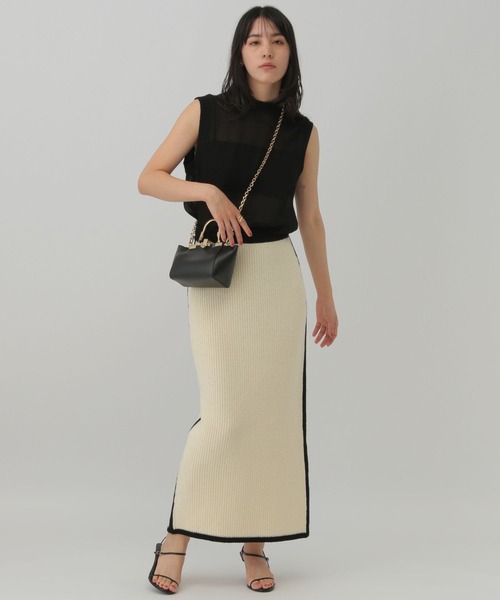 Chaos(カオス)の「Chaos(カオス)/コココットンニットスカート(スカート・レディース・ブラック/オフホワイト・FREE)」の10枚目の写真