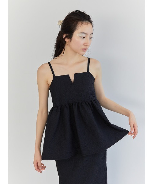 Ayla(アイラ)の「emboss jacquard cami(キャミソール・レディース・ブラック・FREE)」の1枚目の写真