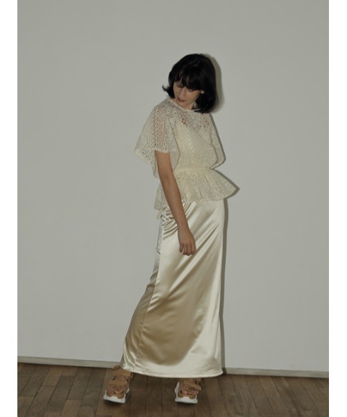 AMAIL（アマイル）の「Icon grossy skirt（スカート・レディース・アイボリー/パープル/ブラック・FREE）」の4枚目の写真