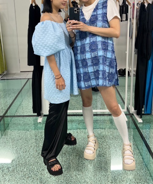 AMAIL（アマイル）の「Icon grossy skirt（スカート・レディース・アイボリー/パープル/ブラック・FREE）」の12枚目の写真