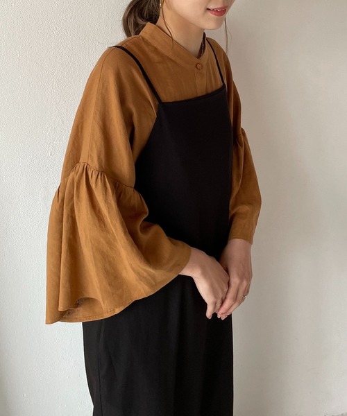 LOWRYS FARM(ローリーズファーム)の「アサコンバンドフリル7部袖 963714(シャツ/ブラウス・レディース・チャコールグレー/ブラウン/アイボリー/その他・FREE)」の3枚目の写真