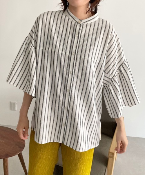 LOWRYS FARM(ローリーズファーム)の「アサコンバンドフリル7部袖 963714(シャツ/ブラウス・レディース・チャコールグレー/ブラウン/アイボリー/その他・FREE)」の8枚目の写真