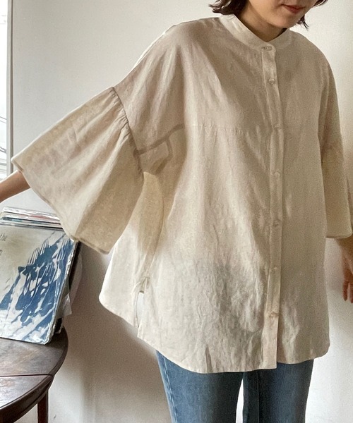 LOWRYS FARM(ローリーズファーム)の「アサコンバンドフリル7部袖 963714(シャツ/ブラウス・レディース・チャコールグレー/ブラウン/アイボリー/その他・FREE)」の9枚目の写真