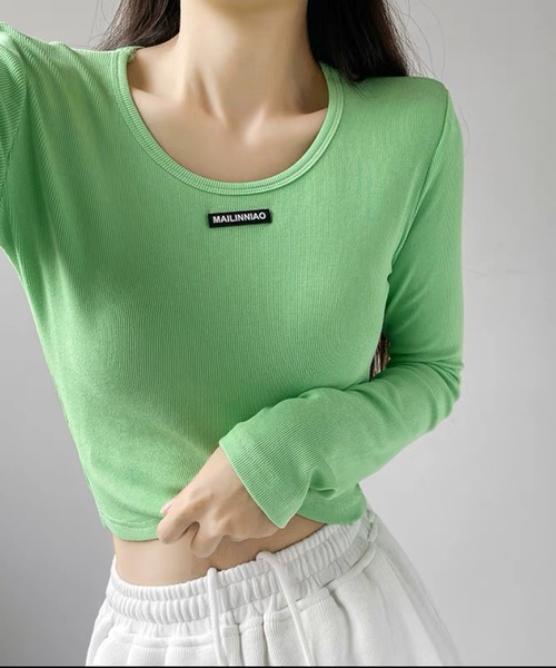 ROOPTOKYO（ループトウキョウ）の「▲Front Logo Short LS Tee（Tシャツ/カットソー・レディース・ブラック/グリーン/ホワイト/ライトブルー・S/M）」の3枚目の写真