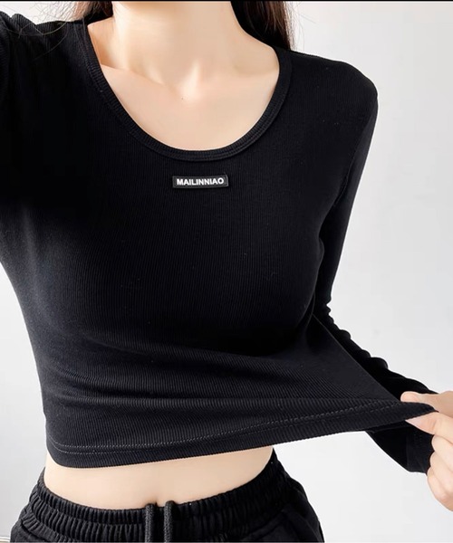 ROOPTOKYO（ループトウキョウ）の「▲Front Logo Short LS Tee（Tシャツ/カットソー・レディース・ブラック/グリーン/ホワイト/ライトブルー・S/M）」の2枚目の写真