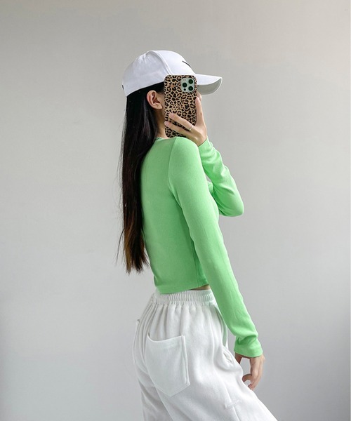 ROOPTOKYO（ループトウキョウ）の「▲Front Logo Short LS Tee（Tシャツ/カットソー・レディース・ブラック/グリーン/ホワイト/ライトブルー・S/M）」の5枚目の写真